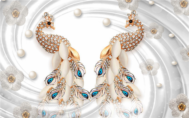 璀璨华章 珠宝孔雀壁画与饰品的艺术融合